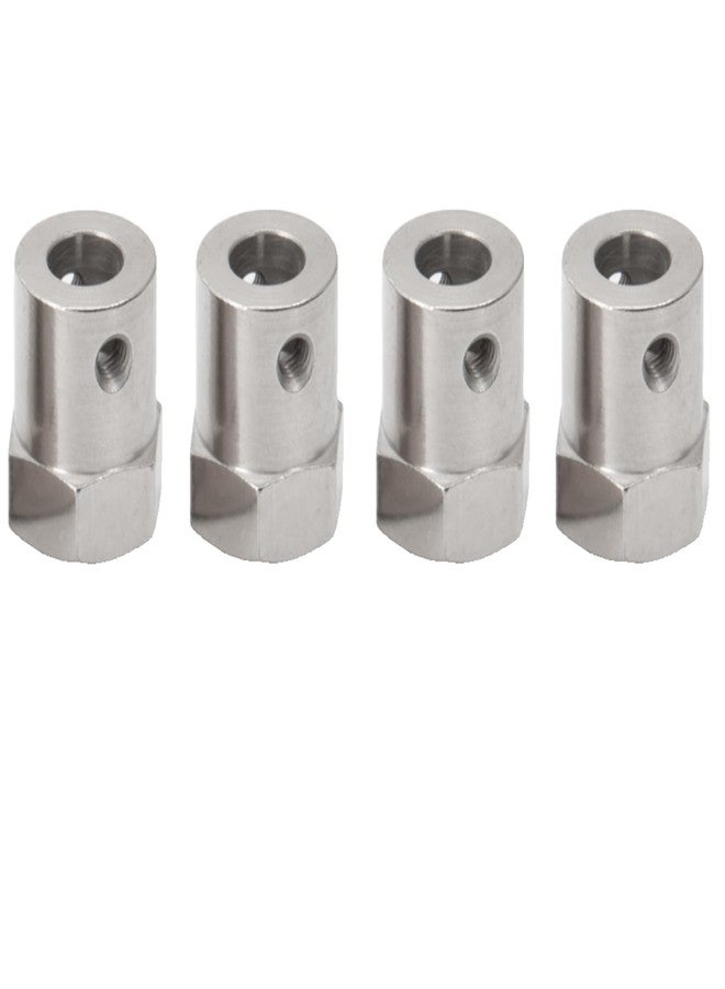 MORFUM 4PCS Hex Coupler 3mm/4mm/5mm/6mm Bore Motor Hex Stainless Steel Shaft Coupling Flexible Connector for RC Car Wheels Tires Shaft Motor (6mm) - Image 2